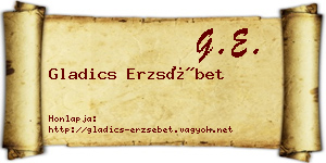 Gladics Erzsébet névjegykártya